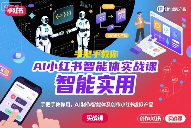 AI小红书智能体实战课，手把手教你用AI制作智能体及创作小红书虚拟产品，提效+内容商业化（更新）-网亿资源平台