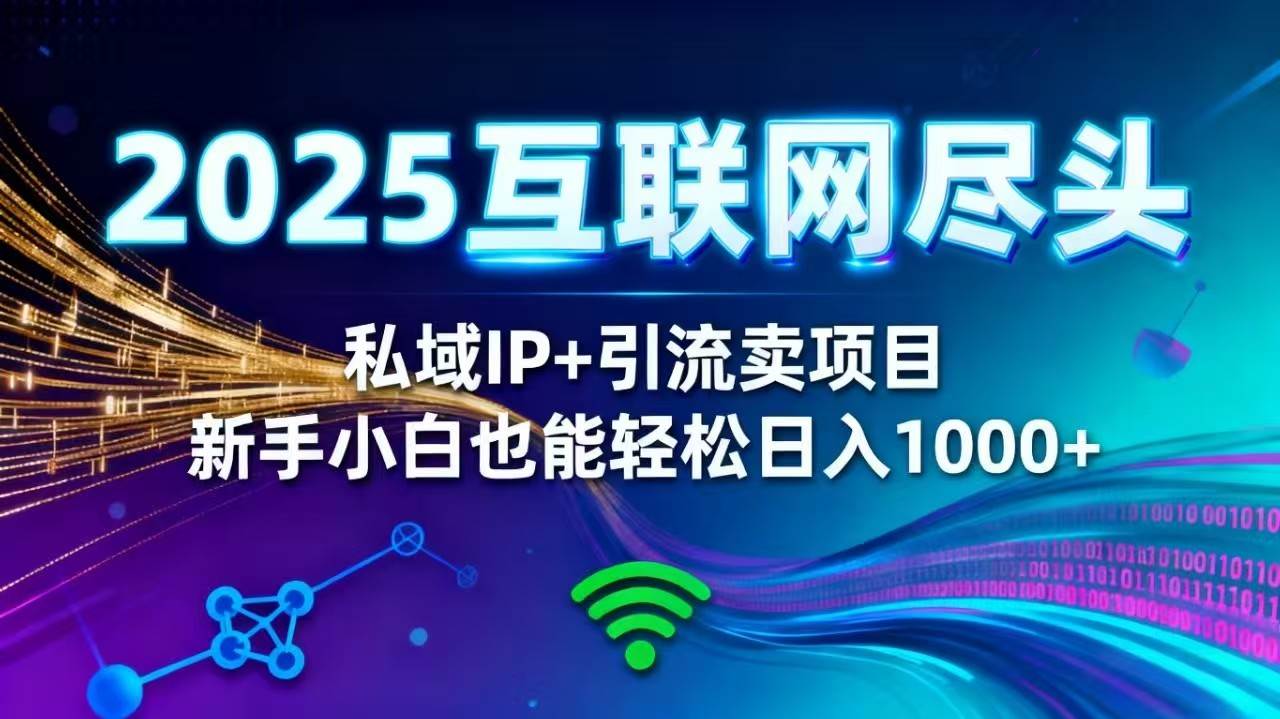 （16485期）2025网创尽头王炸项目！私域 IP + 精准引流，新手小白在家躺赚日入 1000+-网亿资源平台