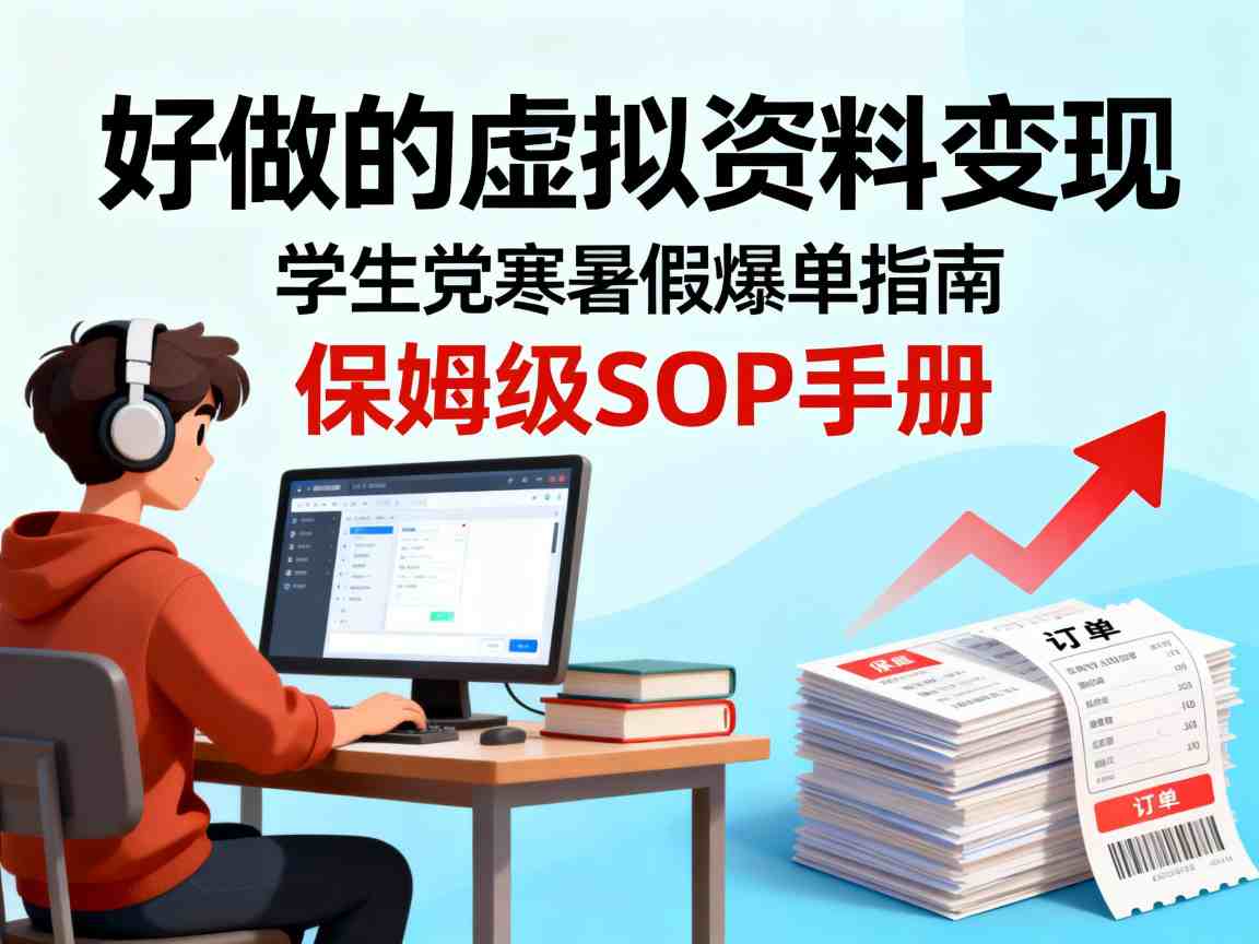 好做的虚拟资料变现，针对学生群体，寒暑假销量夸张【保姆级SOP手册】-网亿资源平台