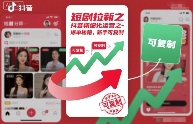 短剧拉新之抖音精细化运营之爆单秘籍，新手可复制-邪修侠 - 演示