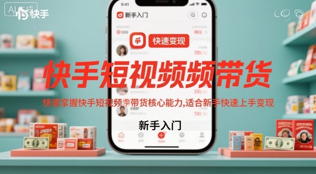 快手短视频带货，快速掌握快手短视频带货核心能力，适合新手快速上手变现-网亿资源平台