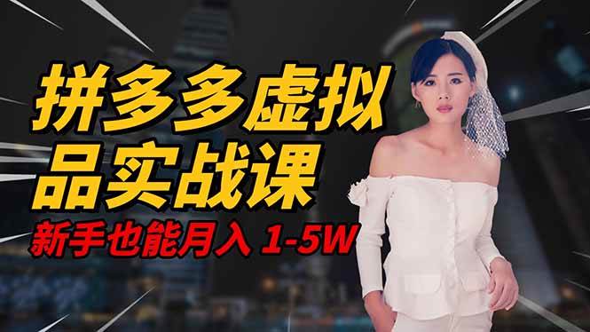 （16492期）2025 拼多多虚拟品系统实战课，轻资产项目，可矩阵开工作室，新手也能…-网亿资源平台
