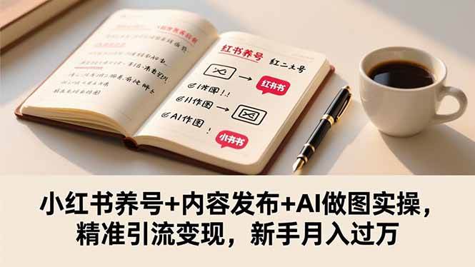 （16498期）小红书养号+内容发布+AI做图实操，精准引流变现，新手月入过万-网亿资源平台