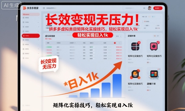 长效变现无压力！拼多多虚拟类目矩阵化实操技巧，轻松实现日入1k【揭秘】-邪修侠