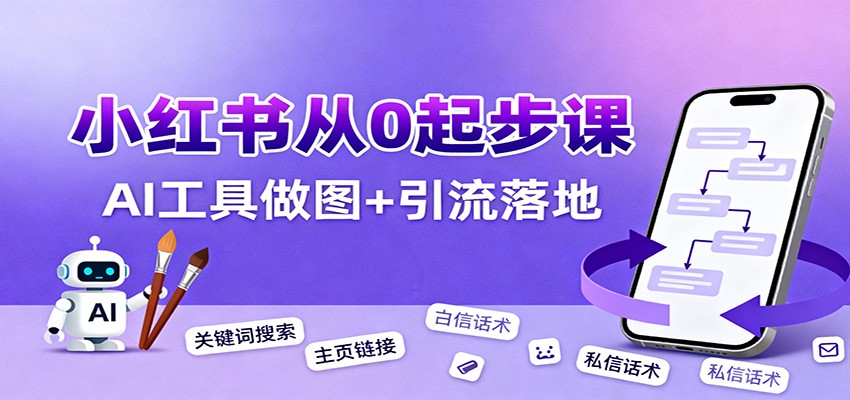 小红书引流从0起步，养号、内容发布、运营、AI工具做图，引流落地-邪修侠