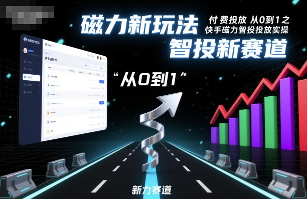 付费投放从0到1之快手磁力智投投放实操,磁力新玩法,智投新赛道 付费投放从0到1之快手磁力智投投放实操,磁力新玩法,智投新赛道