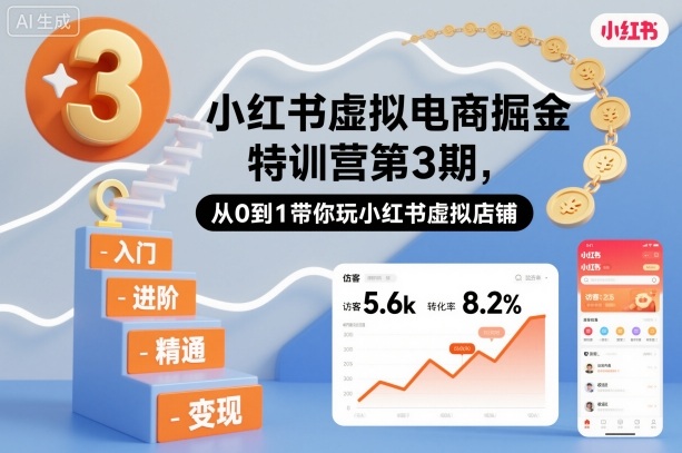 小红书虚拟电商掘金特训营第3期,从0到1带你玩小红书虚拟店铺-邪修侠 - 演示