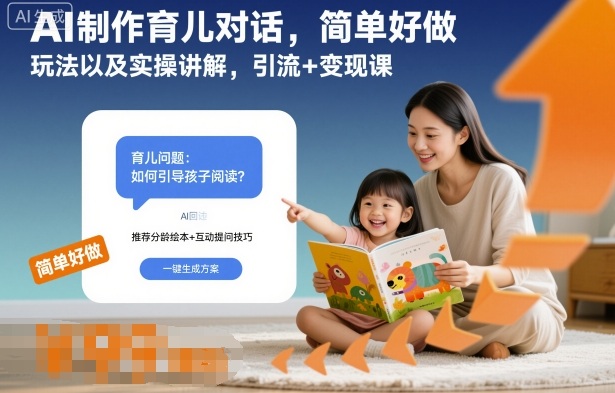 AI制作育儿对话，简单好做，玩法以及实操讲解，引流+变现课-网亿资源平台