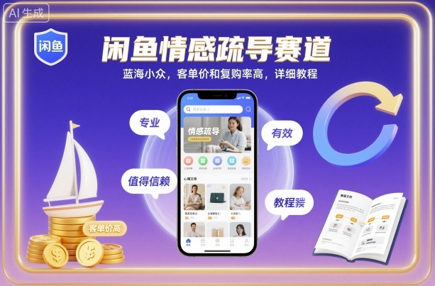 闲鱼情感疏导赛道，蓝海小众，客单价和复购率高，详细教程-网亿资源平台