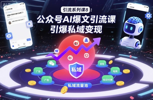 引流系列课8：公众号AI爆文引流课，引爆私域变现-邪修侠 - 演示