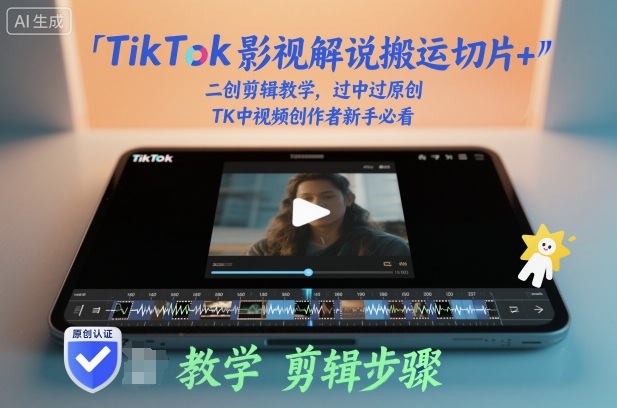 TikTok影视解说搬运切片+二创剪辑教学，过中过原创，TK中视频创作者新手必看-邪修侠 - 演示