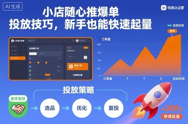 小店随心推爆单投放技巧，新手也能快速起量-网亿资源平台