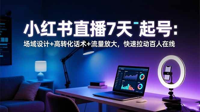 （16537期）小红书直播7天起号：场域设计+高转化话术+流量放大，快速拉动百人在线-网亿资源平台