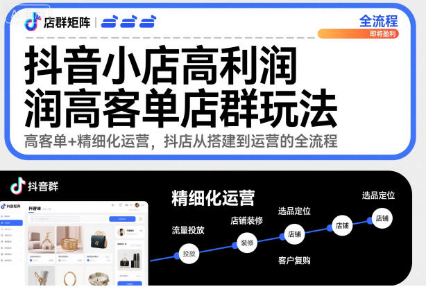 抖音小店高利润高客单店群玩法，高客单+精细化运营，抖店从搭建到运营的全流程-邪修侠 - 演示