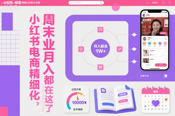 小红书电商精细化运营全流程，周末副业月入1W+，全套方法都在这了-邪修侠 - 演示