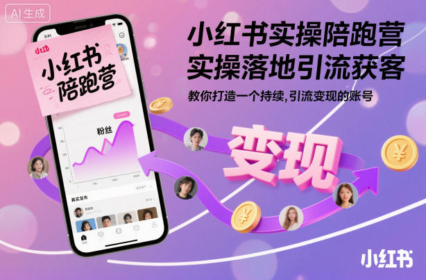 小红书实操陪跑营，实操落地引流获客，教你打造一个持续引流变现的账号-邪修侠 - 演示