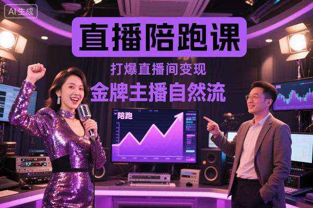 直播陪跑课，金牌主播自然流打爆直播间，复制高变现玩法-网亿资源平台
