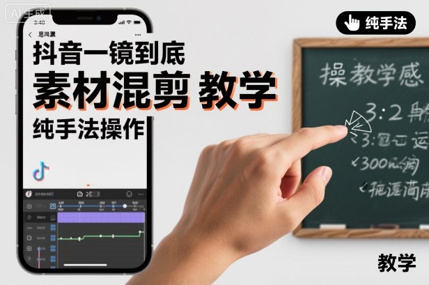 抖音一镜到底素材混剪教学，纯手法操作-网亿资源平台