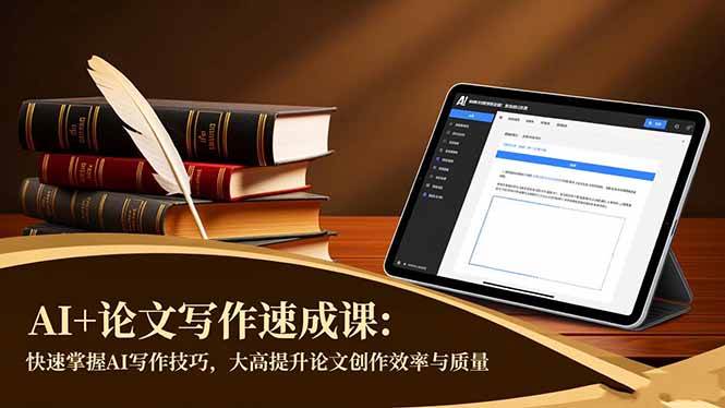 （16568期）AI+论文写作速成课：快速掌握AI写作技巧，大幅提升论文创作效率与质量-网亿资源平台