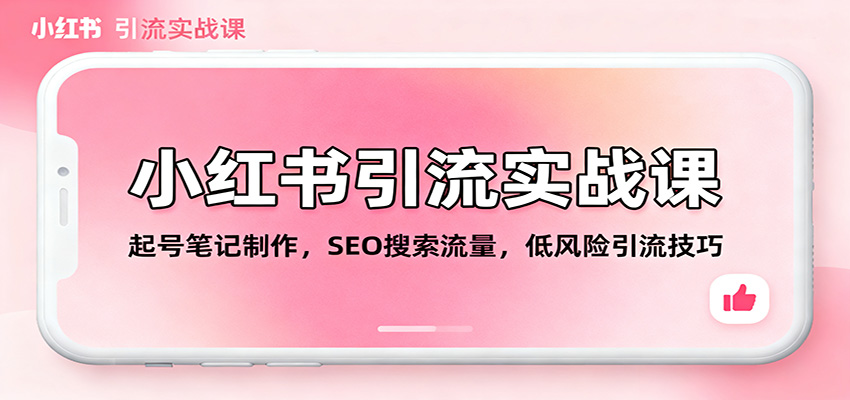 小红书引流实战课：起号笔记制作，SEO搜索流量，低风险引流技巧-邪修侠 - 演示
