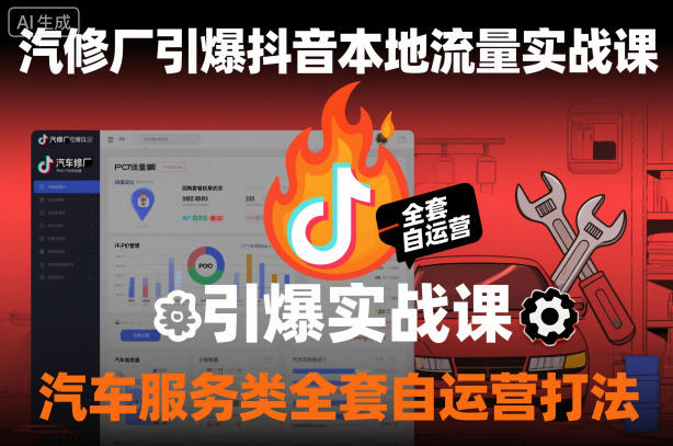 汽修厂引爆抖音本地流量实战课,汽车服务类全套自运营打法-邪修侠 - 演示