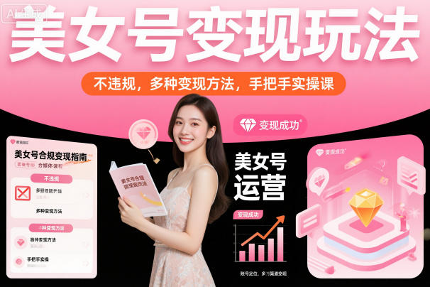 美女号变现玩法,不违规,多种变现方法,手把手实操课-邪修侠 - 演示