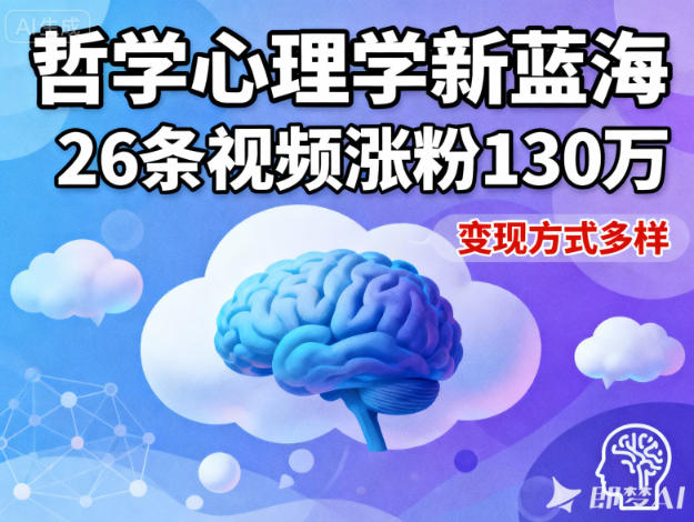 短视频新蓝海，哲学心理学赛道，26条视频涨粉130W，变现方式多样-邪修侠 - 演示