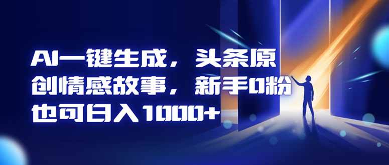 （16581期）AI一键生成，头条原创情感故事，新手0粉也可日入1000+-网亿资源平台