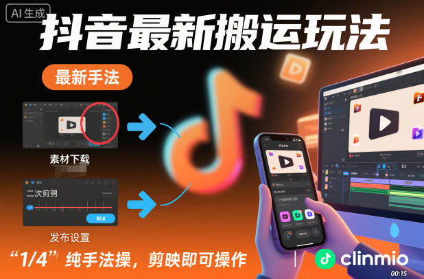 抖音最新搬运玩法，纯手法操作，剪映即可操作-邪修侠 - 演示