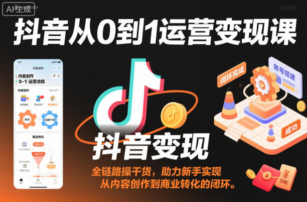 抖音从0到1运营变现课，全链路实操干货，助力新手实现从内容创作到商业转化的闭环-邪修侠 - 演示