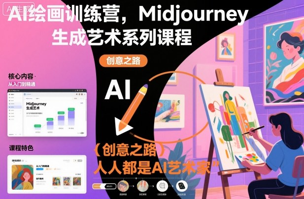 AI绘画训练营，Midjourney生成艺术系列课程，人人都是AI艺术家-邪修侠 - 演示