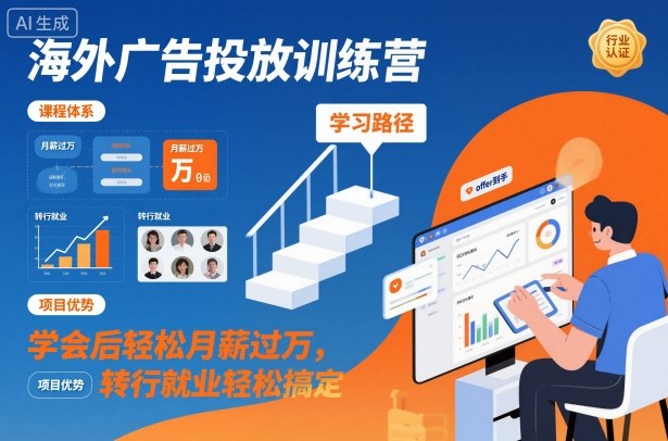 海外广告投放训练营，学会后轻松月薪过万，转行就业轻松搞定-邪修侠 - 演示