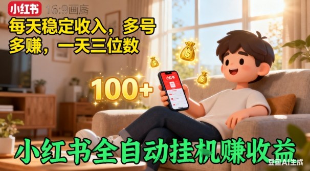 小红书自动挂G賺收益,每天稳定收入,多号多賺,一天三位数【揭秘】 小红书自动挂G賺收益,每天稳定收入,多号多賺,一天三位数【揭秘】