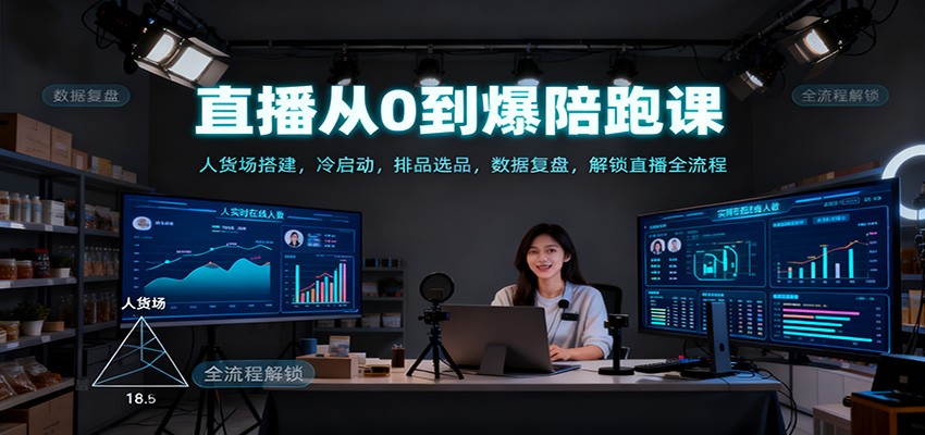 直播从0到爆陪跑课:人货场搭建,冷启动,排品选品,数据复盘,解锁直播全流程-邪修侠 - 演示