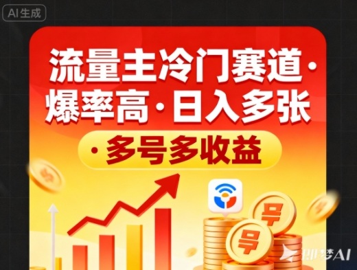 流量主冷门赛道，爆率高，日入多张，多号多收益-网亿资源平台