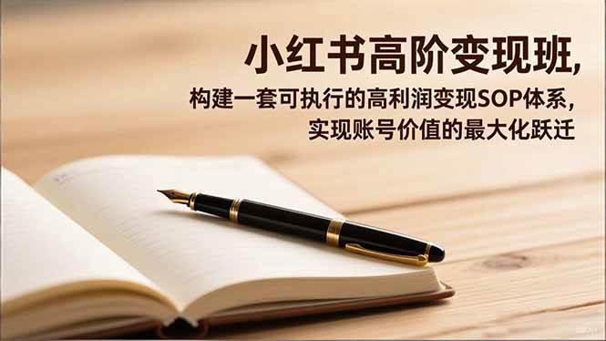 （16633期）小红书高阶变现班，构建一套可执行的高利润变现SOP体系，实现账号价值的最大化跃迁-网亿资源平台