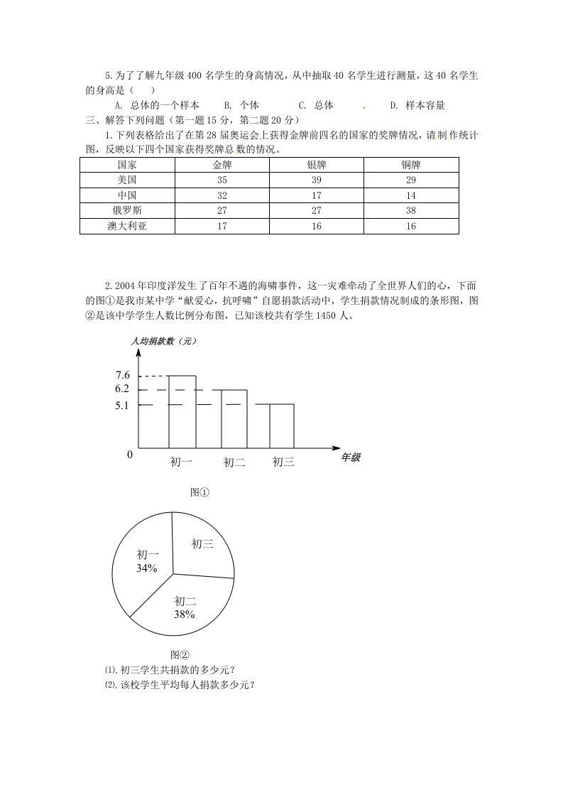 河南周口扶沟县七年级下册数学第十章第一节试卷及答案人教版(Word版)