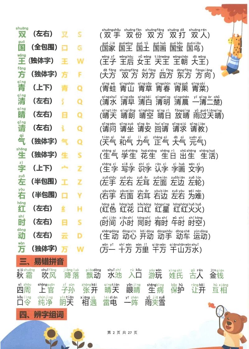 【2025新-重点知识梳理】一下语文