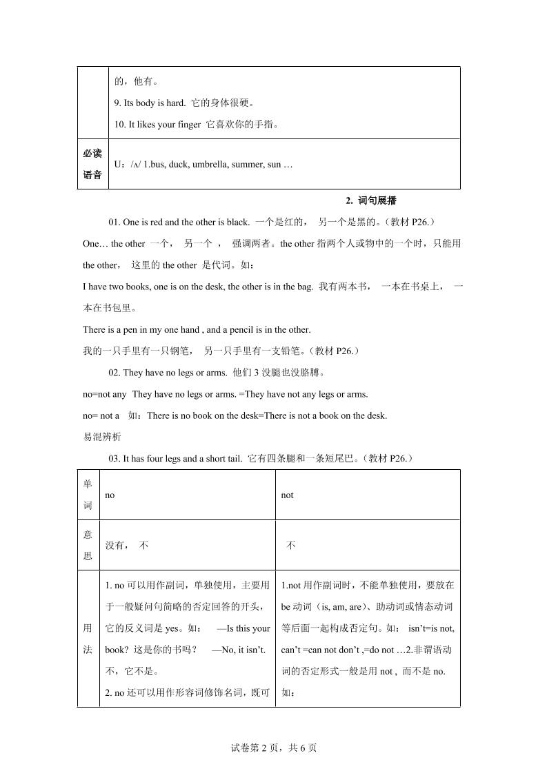 【单元热点难点】译林版（三起）英语五年级上册Unit3Ouranimalfriends教材划重点