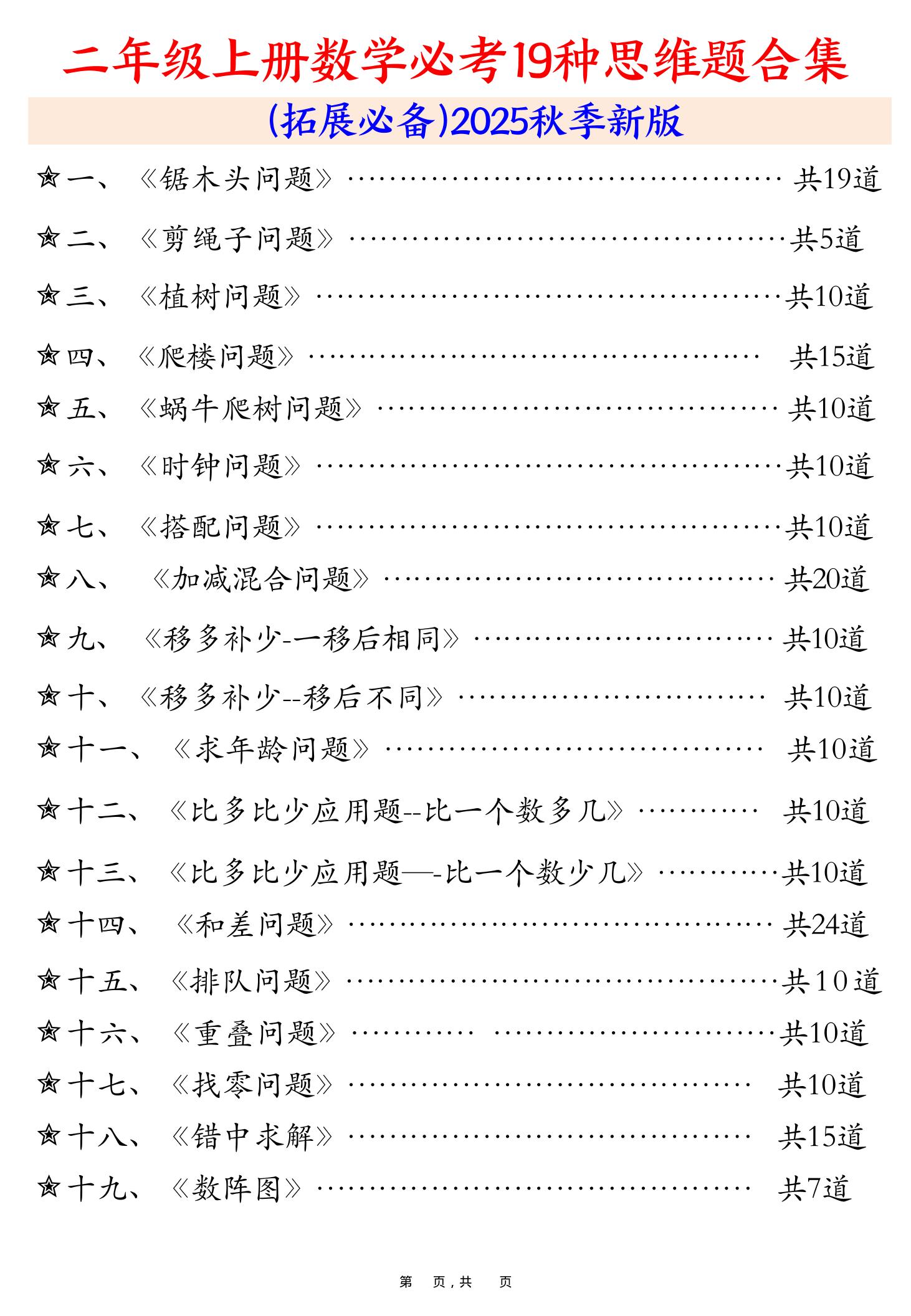 二上数学必考19种类型思维应用题训练合集225道（48页）-网亿资源平台