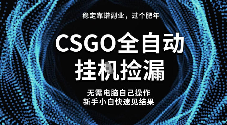 【稳定副业】全球最热门游戏CSGO全自动捡漏，最新玩法，新手小白日入5张+【揭秘】-90网