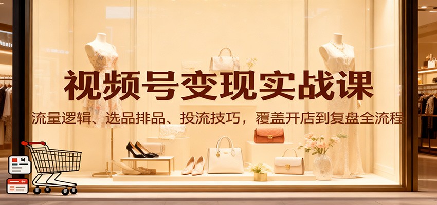 视频号变现实战课:流量逻辑、选品排品、投流技巧,覆盖开店到复盘全流程-邪修侠 - 演示