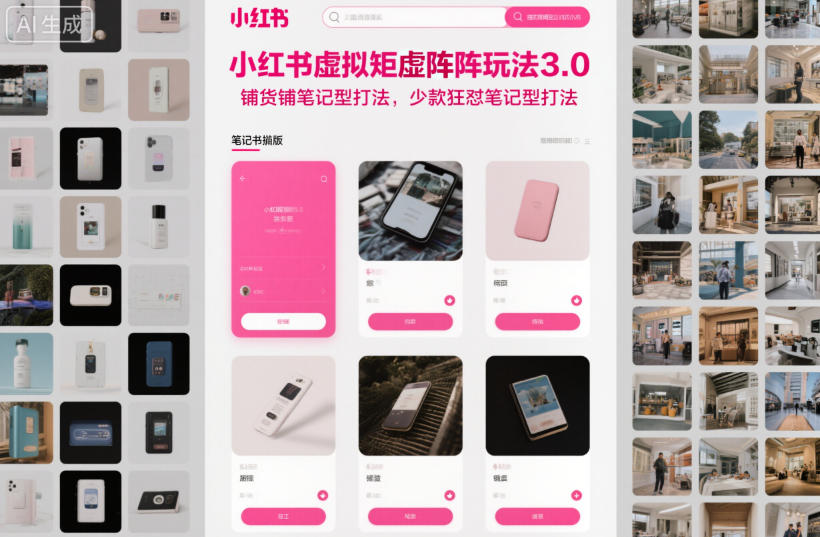 小红书虚拟矩阵玩法3.0,铺货铺笔记型打法,少款狂怼笔记型打法-邪修侠 - 演示