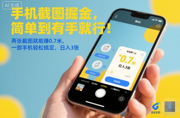 手机截图掘金，简单到有手就行！两张截图就能賺0.7米，一部手机轻松搞定，日入3张【揭秘】-90网