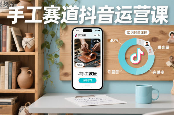手工赛道抖音运营课，手工赛道流量运营-邪修侠 - 演示
