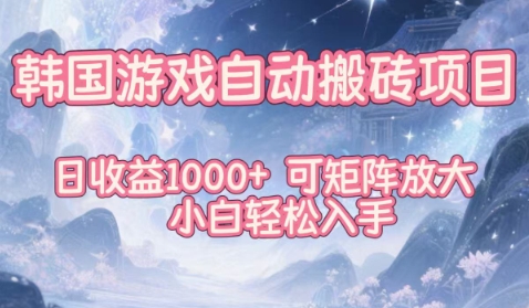 韩国游戏自动搬砖项目,日收益1k+,可矩阵放大,小白轻松入手【揭秘】-邪修侠 - 演示