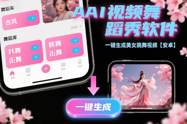 AI视频舞蹈秀软件，一键生成美女跳舞视频【安卓】-网亿资源平台