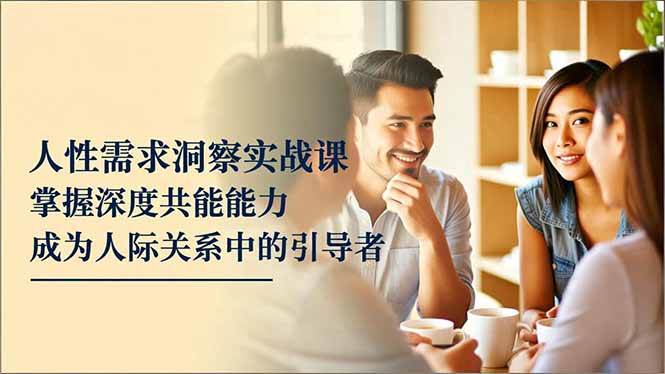 （16683期）人性需求洞察实战课，掌握深度共感能力，成为人际关系中的引导者-网亿资源平台