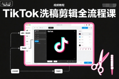 TikTok洗稿剪辑全流程课，PR洗稿剪辑全流程，TK洗稿运营课-网亿资源平台