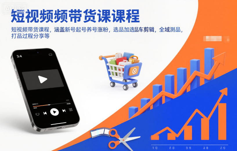 短视频带货课程，涵盖新号起号养号涨粉，选品加选品车剪辑，全域测品，打品过程分享等-邪修侠 - 演示